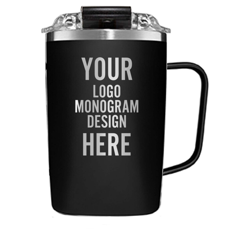 Coffee Insulated Metal Mug Black Personalized Laser Engraved Tumbler Hydro 
