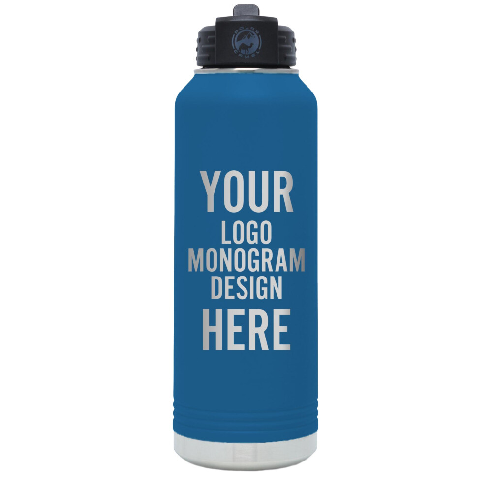 Personalized Personalized Polar Camel 40 oz Water Bottle with Straw Lid -  Powder Coated - Customize with Your Logo, Monogram, or Design - Custom  Tumbler Shop