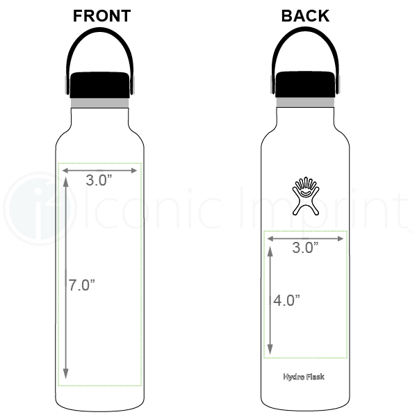Hydro Flask 24 oz Water Bottle Imprint Area